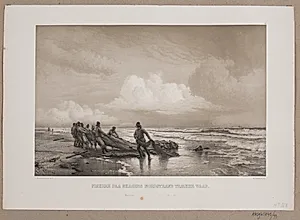 Fiskere på Skagens nordstrand trække vaad by Adolph Kittendorff