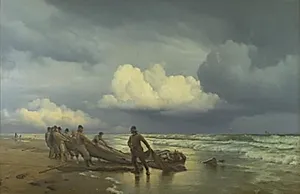 Fiskere trækker våd på Skagen Nordstrand