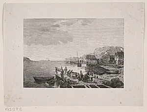 Fiskerleje mellem Klipper by H.P. Hansen