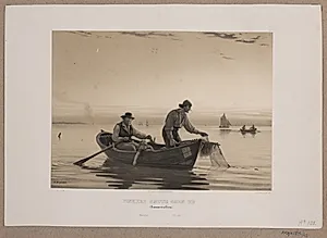 Fiskerne sætter garn ud by Adolph Kittendorff