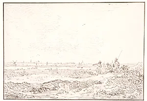 Fladt flodlandskab