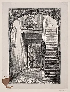 Flamsk Interiør fra det 17. årh by Ubekendt