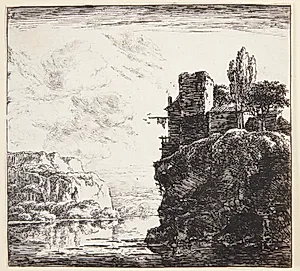 Flod mellem klipper by Herman Naiwincx