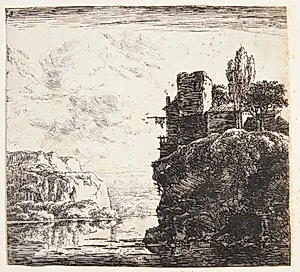 Flod mellem klipper by Herman Naiwincx