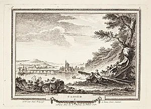 Flodlandskab med en kvinde og en mand by Jeanne Françoise Ozanne