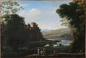 Flodlandskab med hyrder by Claude Lorrain