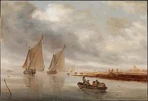 Flodlandskab by Salomon van Ruysdael