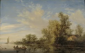 Flodlandskab by Salomon van Ruysdael