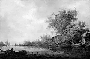 Flodlandskab by Salomon van Ruysdael