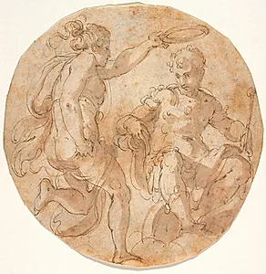 Florentia kroner Cosimo I tronende på skyer by Giorgio Vasari
