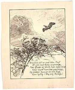 Flyvende ørn over bjergtinde by Joakim Skovgaard