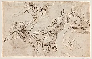 Flyvende putti by Ubekendt