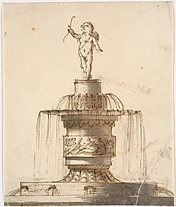 Fontæne med Amorfigur by Johannes Wiedewelt