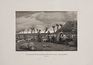 Forårsfåreklipning på Låland by Adolph Kittendorff