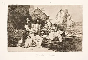 Forbinder ham og så til den næste (20) by Francisco de Goya