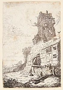 Forfaldent hus by Bartholomeus Breenbergh