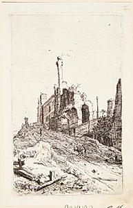 Forfaldent palads ved Tivoli by Bartholomeus Breenbergh