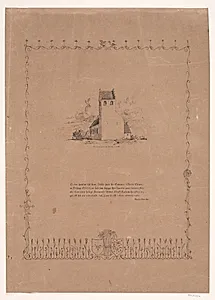 Forside af omslag til Adam Oehlenschlägers digt "De to kirketårne" by Lorenz Frølich