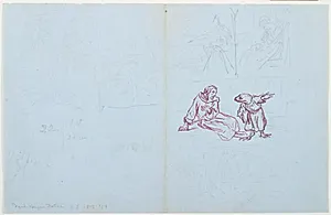 Forskellige illustrationsudkast til H.C. Andersen, "Dynd-Kongens Datter" by Lorenz Frølich