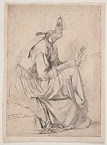 Første studie til billedet med kvinderne ved fontænen i A. by Elisabeth Jerichau Baumann