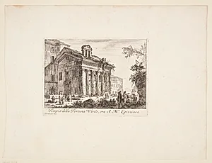 Fortuna Virilis-templet, i dag S. Maria Egizziaca-kirken by Giovanni Battista Piranesi
