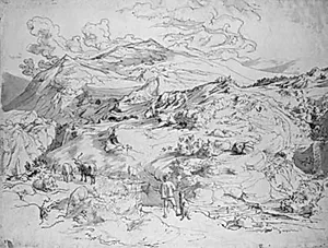 Fra bjergene ved Subiaco øst for Rom by Lorenz Frølich