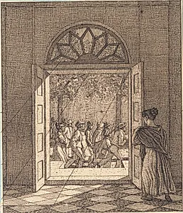 Fra en forstue. Illustration til "Linearperspectiven", Tavle VI by C.W. Eckersberg