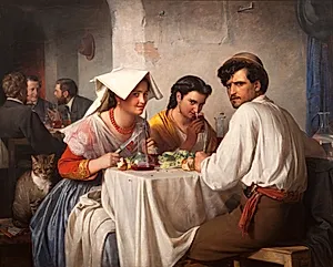 Fra et romersk osteria by Carl Bloch
