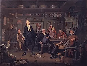 Fra Ludvig Holbergs "Erasmus Montanus", III akt, 3. scene by Wilhelm Marstrand