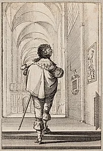 Fransk adelsmand i støvler med sporer, set fra ryggen by Abraham Bosse