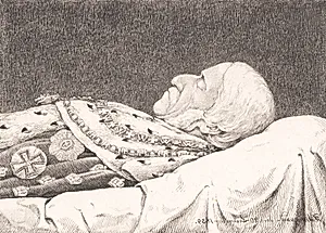 Frederik 6. på lit de parade by P.C. Skovgaard
