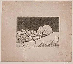 Frederik 6. på lit de parade by P.C. Skovgaard