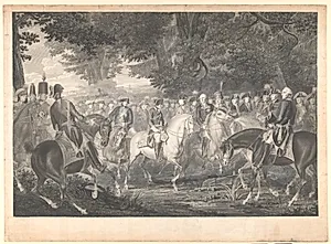 Frederik d. Store rider hjem efter en revy ved Potsdam by J.F. Clemens