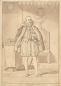 Frederik II i kroningsdragt. by C.W. Eckersberg