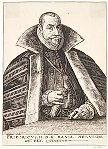 Frederik II, konge af Danmark og Norge by Hendrick Goltzius