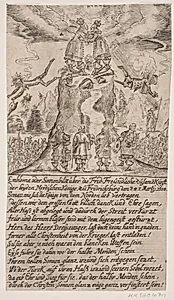 Frederik III og Karl Gustav X's møde på Frederiksborg. Satirisk blad by Ubekendt