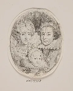 Frederik V af Bøhmen med hustruen Elisabeth og sønnen Frederik Henrik by Simon de Pas