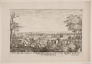 Frederik V mønstrer regimenterne uden for Kolding
