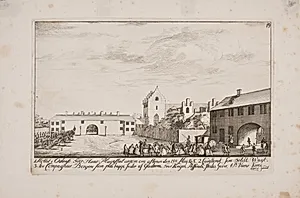 Frederik V's ankomst til slottet Odense by Poul Isac Grønvold