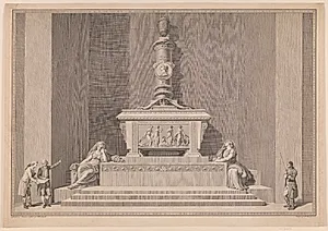 Frederik V´s gravmonument i Roskilde Domkirke by J.F. Clemens