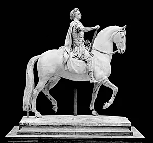Frederik V til hest. Skitse til rytterstatue på Amalienborg Plads by Jacques François Joseph Saly