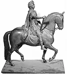 Frederik V til hest by Jacques François Joseph Saly