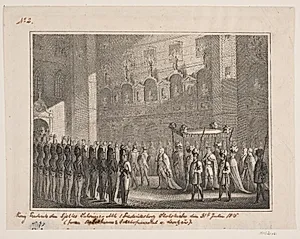 Frederik VI går i procession til kirken