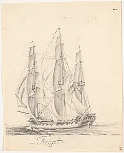 Fregat for fulde sejl by C.A. Lorentzen