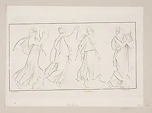 Fremstilling med dansende kvinder by Edvard Sonne