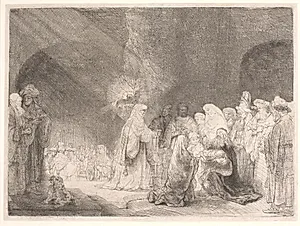 Fremstillingen i templet by Rembrandt van Rijn
