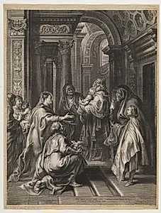 Fremstillingen i templet by Paulus Pontius