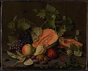 Frugtstykke med meloner og druer