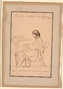 G.C. Freund ved klaveret by Johan Thomas Lundbye