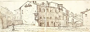 Gade i Monte Pincio-kvarteret, Rom by Wilhelm Marstrand